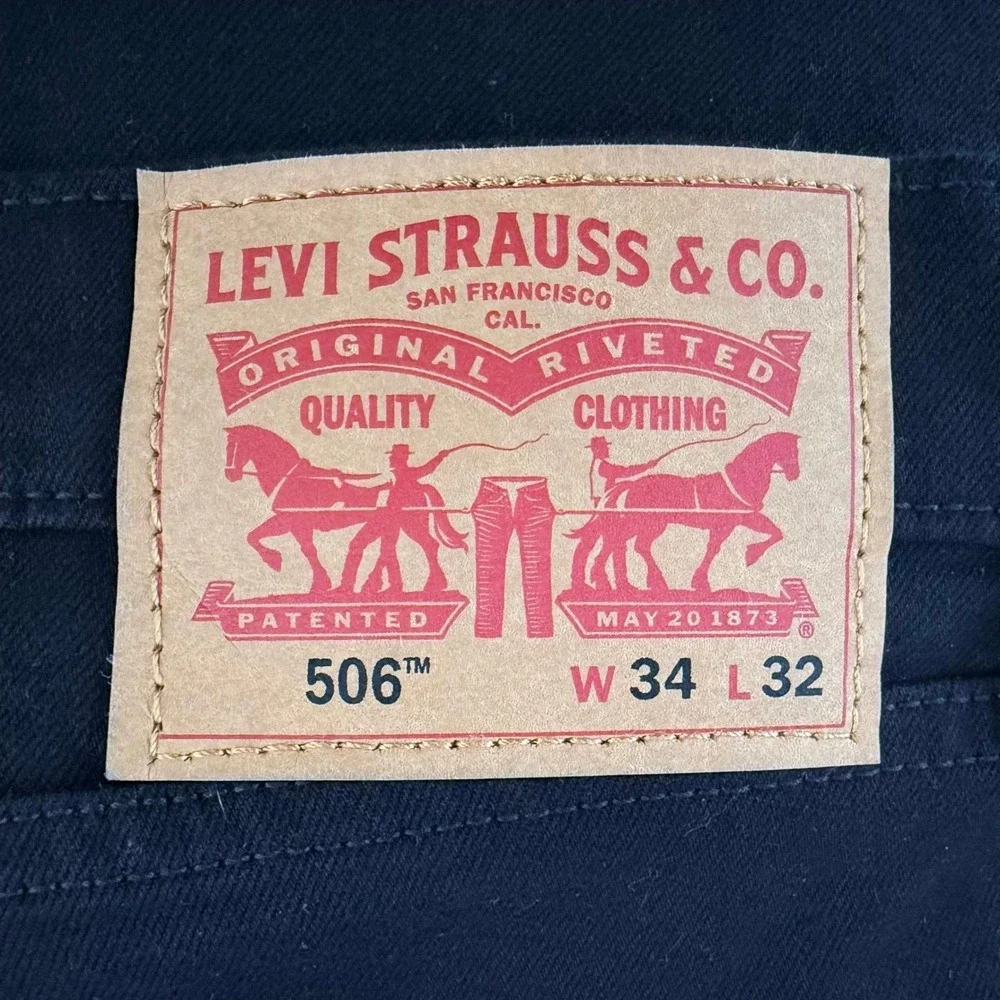Levi's‎ 506 Straight Jeans Mens 34x32 Black Denim Standard Fit Gorpcore Minimal